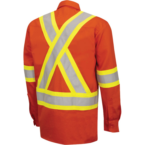 7743 FR-Tech&reg; Flame-Resistant Safety Shirt, Small, High Visibility Orange EastCoast Offshore Supplies