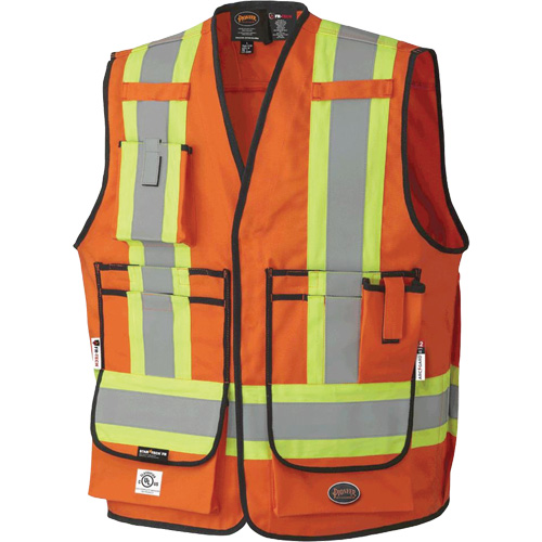 7732 Veste d'arpenteur ignifuge et r&eacute;sistant aux arcs &eacute;lectriques FR-Tech, Petit, Orange haute visibilit&eacute;, 9,7 cal/cm² EastCoast Offshore Supplies