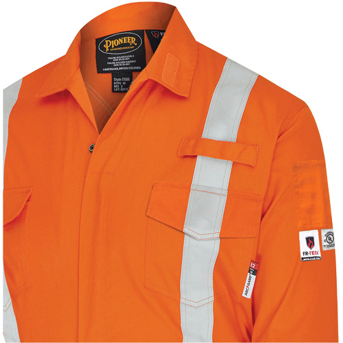 7702BB FR-Tech&reg; 2-Tone Safety Coverall, Size 36, Navy Blue/Orange, 10 cal/cm² EastCoast Offshore Supplies