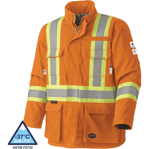 5533 Flame-Resistant Safety Parka, Small, High Visibility Orange, 58 cal/cm² EastCoast Offshore Supplies