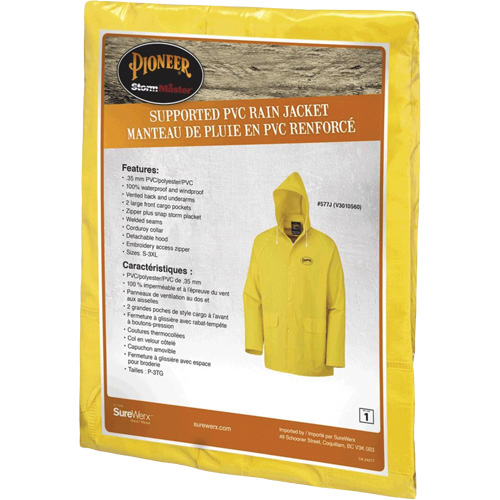 577J Veste imperm&eacute;able, Polyester/PVC, Petit, Jaune EastCoast Offshore Supplies