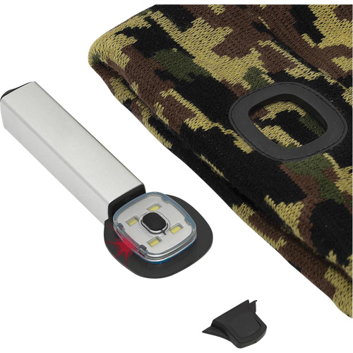 5677 Tuque en tricot avec lampe frontale &agrave; DEL, Doublure en Molleton, Taille unique, Camo EastCoast Offshore Supplies