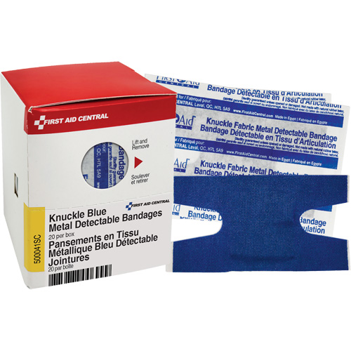 Knuckle Blue Detectable Bandages, Knuckle, Fabric Metal Detectable, Sterile EastCoast Offshore Supplies
