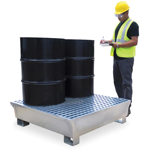 4-Drum Steel Ultra-Spill Pallet&reg;, 68 US gal. Spill Capacity, 49.1" x 47.1" x 10.9" EastCoast Offshore Supplies