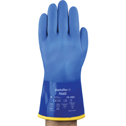 AlphaTec&reg; 23-202 PVC Gloves, Size 8, 11.8" L, Cotton, Fleece Inner Lining EastCoast Offshore Supplies