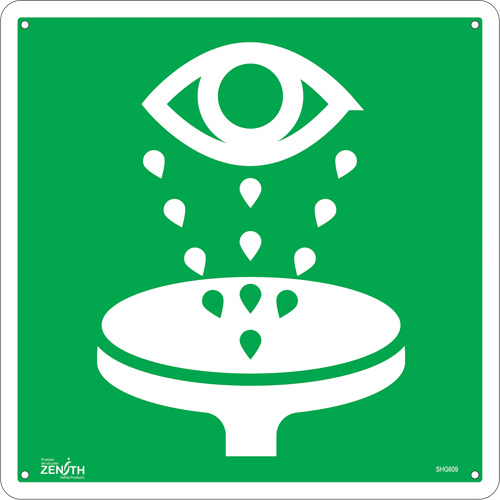 Eye Wash CSA Standard Safety Sign, 12" x 12", Aluminum, Pictogram EastCoast Offshore Supplies