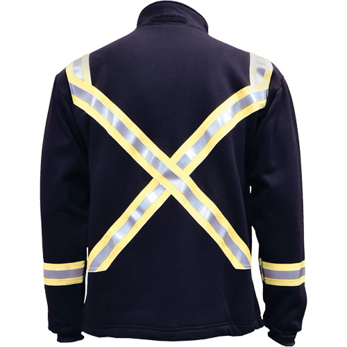 Flame Resistant Striped Full Zip Fleece Jacket, Large (Tall), Navy Blue EastCoast Offshore Supplies