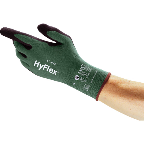HyFlex&reg; 11-842 Sustainable Multi-Purpose Gloves, 5, Foam Nitrile Coating, 15 Gauge, Nylon Shell EastCoast Offshore Supplies