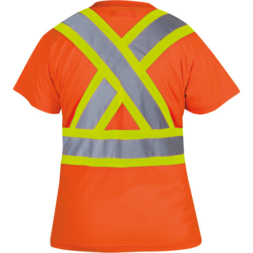 6948 Women's Bird's-Eye Safety T-Shirt, Polyester, X-Small, High Visibility Orange EastCoast Offshore Supplies