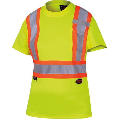 6949 T-shirt de s&eacute;curit&eacute; en il-de-perdrix pour femme, Polyester, T-petit, Jaune lime haute visibilit&eacute; EastCoast Offshore Supplies