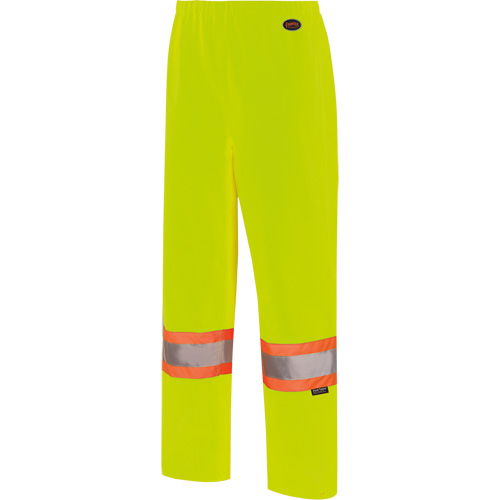 5629W Pantalon &agrave; bavette imperm&eacute;able pour femmes, Polyester/Polyur&eacute;thane, T-petit, Jaune lime haute visibilit&eacute; EastCoast Offshore Supplies