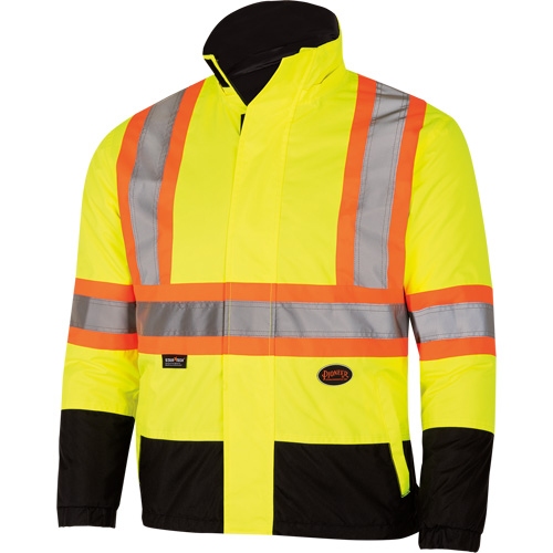 5771 Waterproof Reversible Safety Jacket, Polyester/Polyurethane, High Visibility Lime-Yellow, 2X-Large EastCoast Offshore Supplies