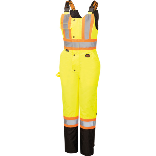 5041BBW Combinaison de s&eacute;curit&eacute; imperm&eacute;able haute visibilit&eacute; pour femmes, Polyester, T-petit, Noir/Jaune lime haute visibilit&eacute; EastCoast Offshore Supplies