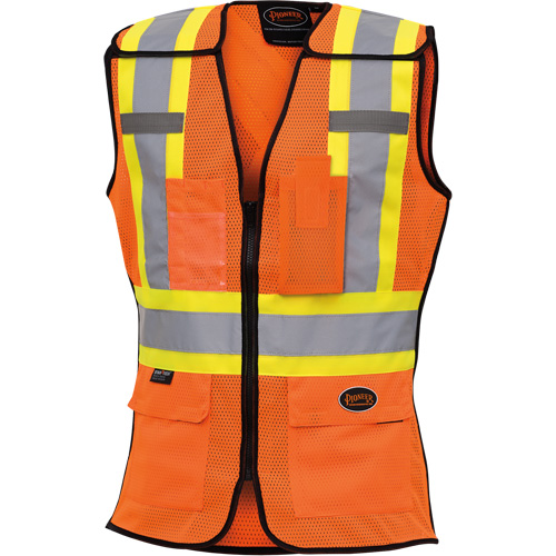 486 Women's High-Visibility Safety Tear-Away Vest, High Visibility Orange, X-Small, Polyester EastCoast Offshore Supplies