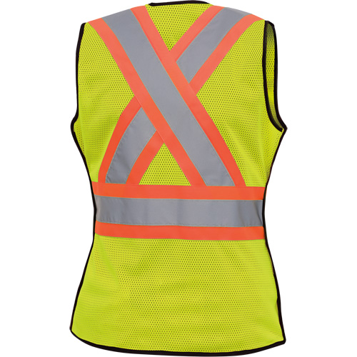 489 Women's High-Visibility Safety Tear-Away Vest, High Visibility Lime-Yellow, X-Small, Polyester EastCoast Offshore Supplies