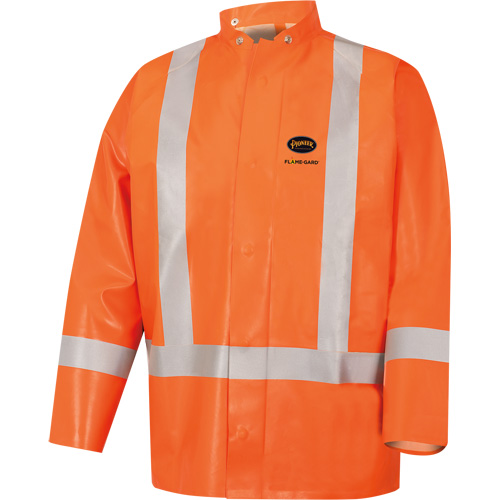 5990J Manteau de s&eacute;curit&eacute; imperm&eacute;able tr&egrave;s robuste ignifuge et r&eacute;sistant aux arcs &eacute;lectriques, Petit, Orange haute visibilit&eacute;, 11 cal/cm² EastCoast Offshore Supplies