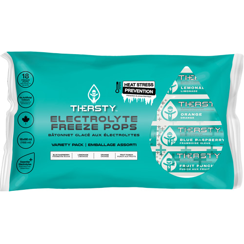 B&acirc;tonnets gel&eacute;s de boisson hydratante, Gel&eacute;, Saveurs vari&eacute;es EastCoast Offshore Supplies