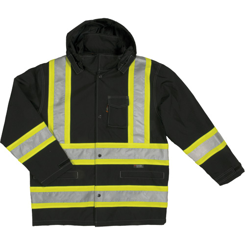 Manteau de s&eacute;curit&eacute; imperm&eacute;able en tissu ind&eacute;chirable Ripstop, Polyester, T-petit, Noir EastCoast Offshore Supplies