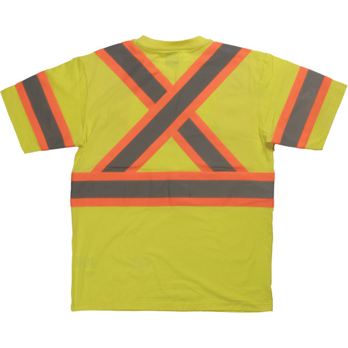 Short Sleeve Safety T-Shirt, Cotton, X-Small, High Visibility Lime-Yellow EastCoast Offshore Supplies