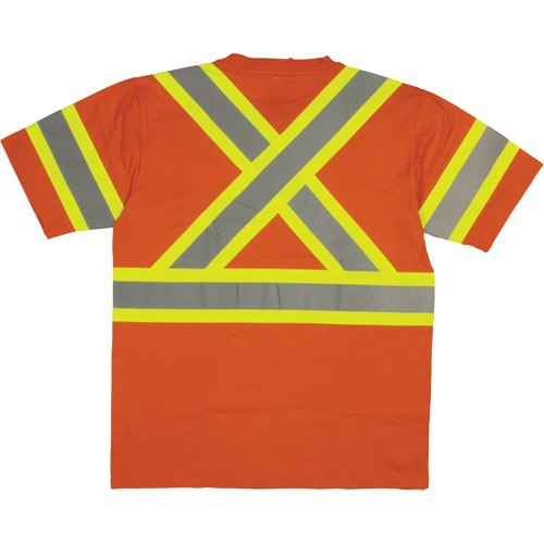 Short Sleeve Safety T-Shirt, Cotton, X-Small, High Visibility Orange EastCoast Offshore Supplies