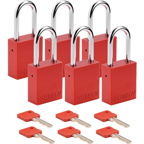 Cadenas de verrouillage Velocity, Rouge, Cl&eacute;s identiques, Aluminium, Largeur de 1-1/2" EastCoast Offshore Supplies