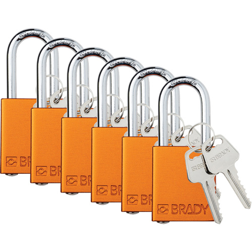 Cadenas de verrouillage Velocity, Orange, Cl&eacute;s identiques, Aluminium, Largeur de 1-1/2" EastCoast Offshore Supplies