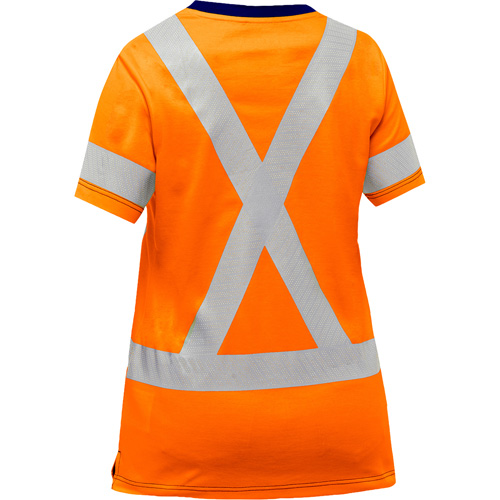 Chemise &agrave; manches courtes et X au dos Bisley pour femmes, Poly-coton, Petit, Orange haute visibilit&eacute; EastCoast Offshore Supplies