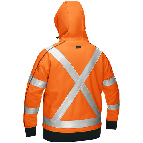 Coton ouat&eacute; doubl&eacute; de sherpa avec capuchon &agrave; fermeture &eacute;clair compl&egrave;te et X au dos Bisley pour femmes, T-Grand, Orange haute visibilit&eacute; EastCoast Offshore Supplies