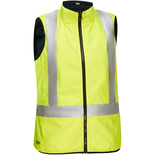 Bisley&reg; X-Back Women's Contoured Reversible Puffer Vest, High Visibility Lime-Yellow, X-Large, Polyester EastCoast Offshore Supplies