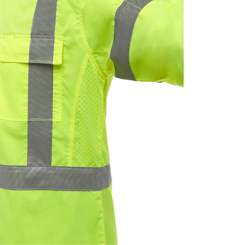Chemise de travail &agrave; manches longues et X au dos Bisley avec X-Airflow, Poly-coton, Petit, Jaune lime haute visibilit&eacute; EastCoast Offshore Supplies