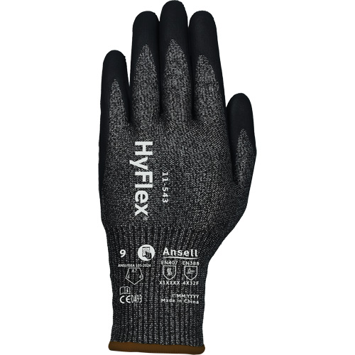 HyFlex&reg; 11-543 Cut Resistant Gloves, Size 6, 13 Gauge, Nitrile Coated, Nylon/Stainless Steel/HPPE/Spandex Shell, ASTM ANSI Level A7/EN 388 Level F EastCoast Offshore Supplies