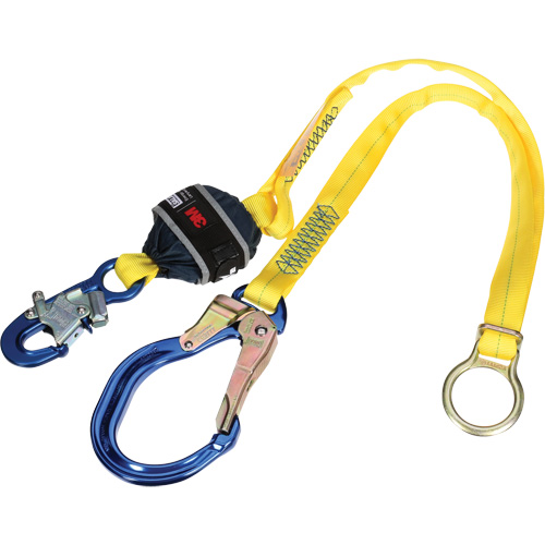 Tie-Back Web Shock-Absorbing Lanyard, 6', Rebar Hook Center, Snap Hook Leg Ends, Polyester EastCoast Offshore Supplies