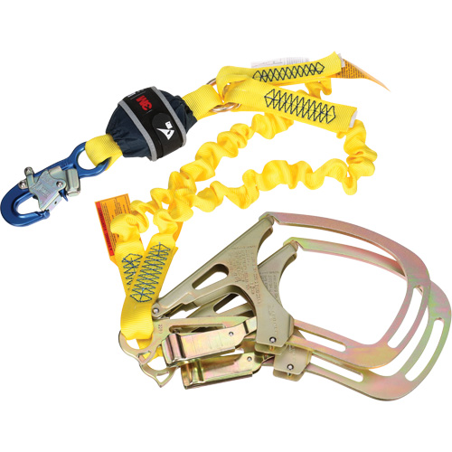 Twin-Leg Stretch Web Shock-Absorbing Lanyard, 6', Rebar Hook Center, Snap Hook Leg Ends EastCoast Offshore Supplies