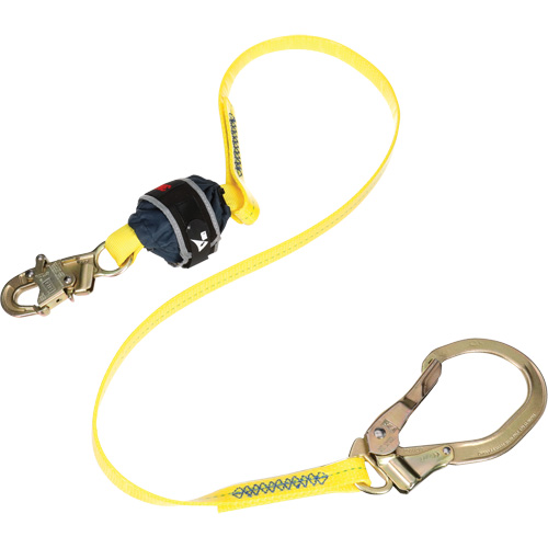 Coated Web Shock-Absorbing Lanyard, 6', Rebar Hook Center, Snap Hook Leg Ends EastCoast Offshore Supplies