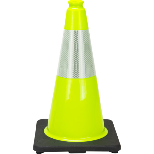 Premium Traffic Cone, 18", Lime Green, 6" Reflective Collar(s) EastCoast Offshore Supplies