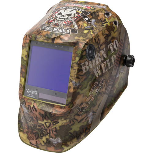 VIKING 3350 Born To Weld Welding Helmet, 3.74" L x 3.34" W View Area, 5 - 13 Shade Range EastCoast Offshore Supplies