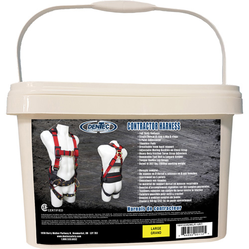 Harnais de s&eacute;curit&eacute; pour entrepreneurs dans un seau, Certifi&eacute;e CSA, Classe AP, Grand, Cap. 352 lb EastCoast Offshore Supplies
