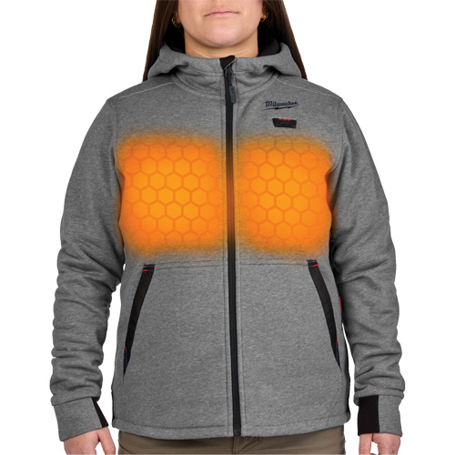 M12 Heated Hoodie with Battery, Women's, X-Large, Grey, Poly-Cotton EastCoast Offshore Supplies