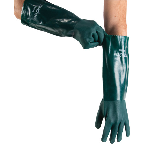 Double Dipped Green Gloves, 18" L, PVC, Cotton Jersey Inner Lining, 70-mil EastCoast Offshore Supplies