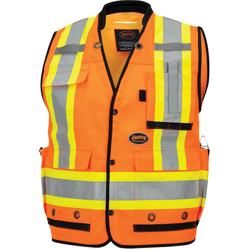 6680 Veste d'arpenteur antimicrobienne haute visibilit&eacute; avec dos en maille, Orange haute visibilit&eacute;, Petit, Polyester EastCoast Offshore Supplies