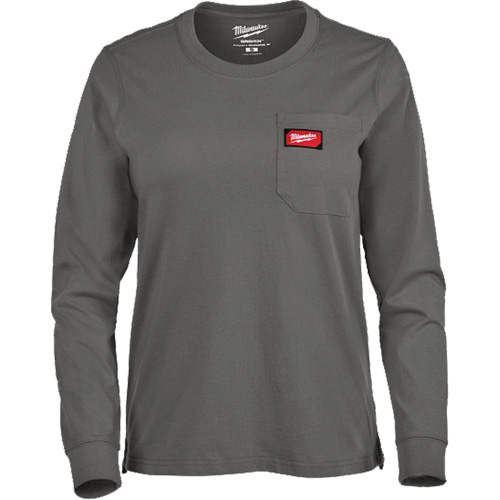 GRIDIRON Long Sleeve Pocket T-Shirt, Women's, X-Small, Grey EastCoast Offshore Supplies