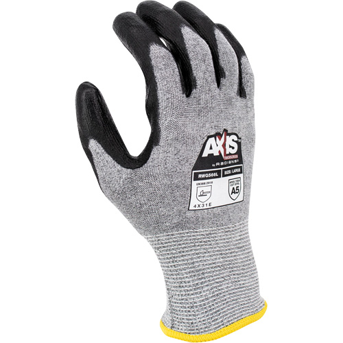 RWG566 AXIS Cut Protection Touchscreen Work Glove, Size X-Small, 18 Gauge, Polyurethane Coated, Stainless Steel/HPPE Shell, ASTM ANSI Level A5/EN 388 Level E EastCoast Offshore Supplies