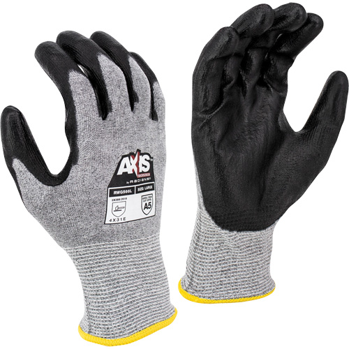 RWG566 AXIS Cut Protection Touchscreen Work Glove, Size X-Small, 18 Gauge, Polyurethane Coated, Stainless Steel/HPPE Shell, ASTM ANSI Level A5/EN 388 Level E EastCoast Offshore Supplies