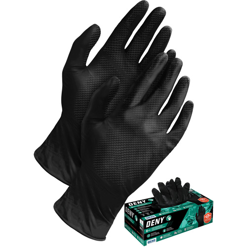 Deny&reg; Disposable Gloves, Small, Nitrile, 6-mil, Powder-Free, Black EastCoast Offshore Supplies
