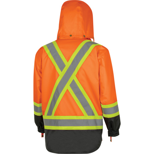 5056 Pioneer&reg; Yukon 7-in-1 Waterproof Winter Safety Parka, Polyester, Black/High Visibility Orange, X-Small EastCoast Offshore Supplies