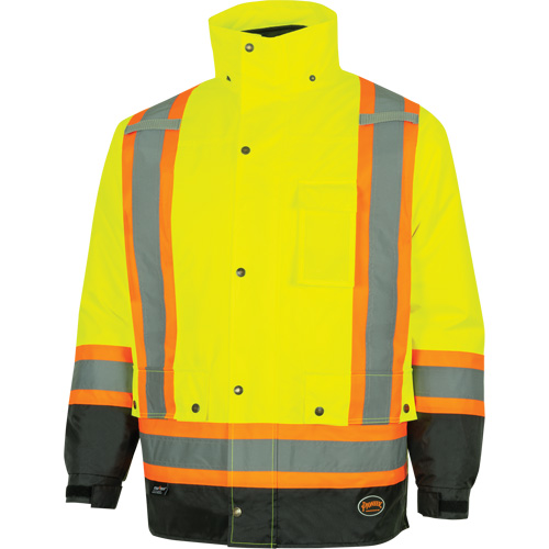 Parka de s&eacute;curit&eacute; d'hiver imperm&eacute;able 7-en-1 5057 Pioneer Yukon, Polyester, Noir/Jaune lime haute visibilit&eacute;, T-petit EastCoast Offshore Supplies