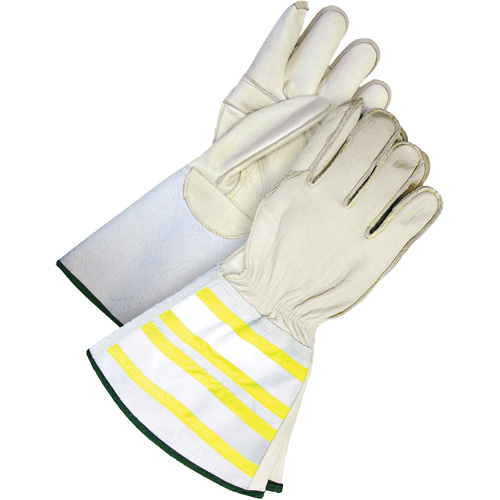 High-Visibility Utility Gloves with 6.25" Cuff, Small, Grain Cowhide Palm EastCoast Offshore Supplies