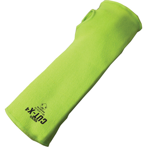 Cut-X&reg; Cut-Resistant Sleeve with Thumb Hole, Fibreglass/Polyethylene, 16", ASTM ANSI Level A4, High Visibility Lime EastCoast Offshore Supplies