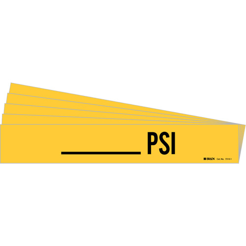 Marqueur de tuyau PSI, Autocollant, 2-1/4" h x 14" la, Noir sur jaune EastCoast Offshore Supplies