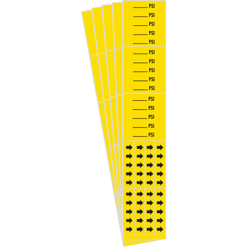 Marqueurs de tuyau PSI, Autocollant, 2-1/4" h x 2-3/4" la, Noir sur jaune EastCoast Offshore Supplies